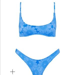 Blue floral triangl bikini